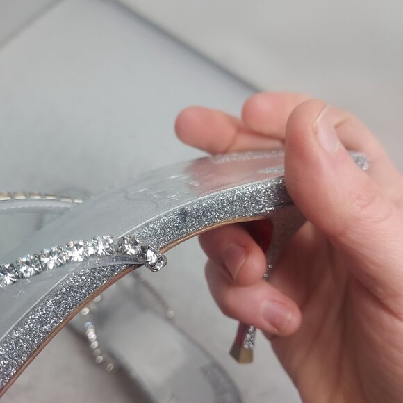 Christian Louboutin Silver Just Queen Crystal Bridal Wedding Heel Sandal - Picture 10 of 14